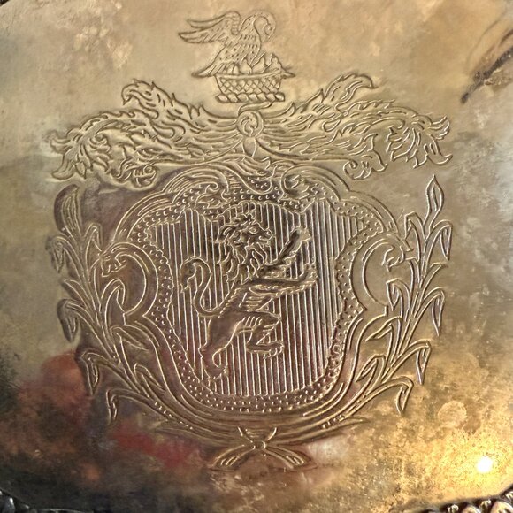Vintage Silver Plate Hinged Jewelry Trinket Box Lion Crest & Feet Int'l Silver - Picture 3 of 15